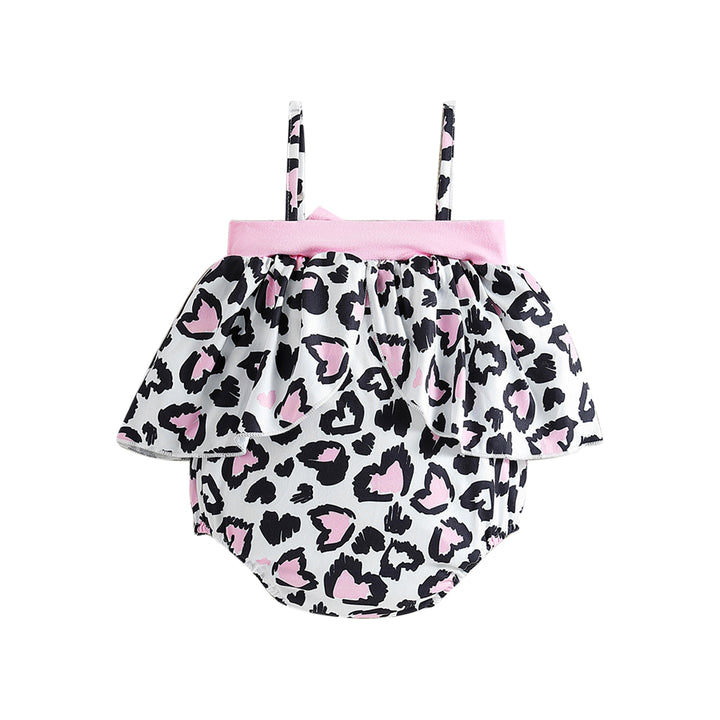 Infant Girls Black & White Printed Cotton Bodysuit