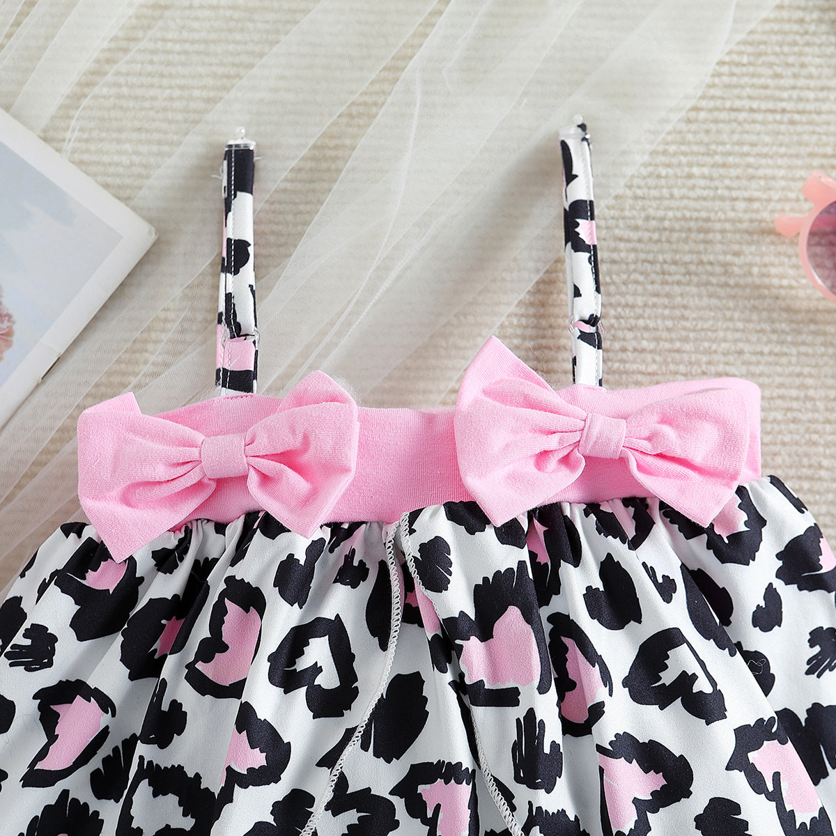 Infant Girls Black & White Printed Cotton Bodysuit