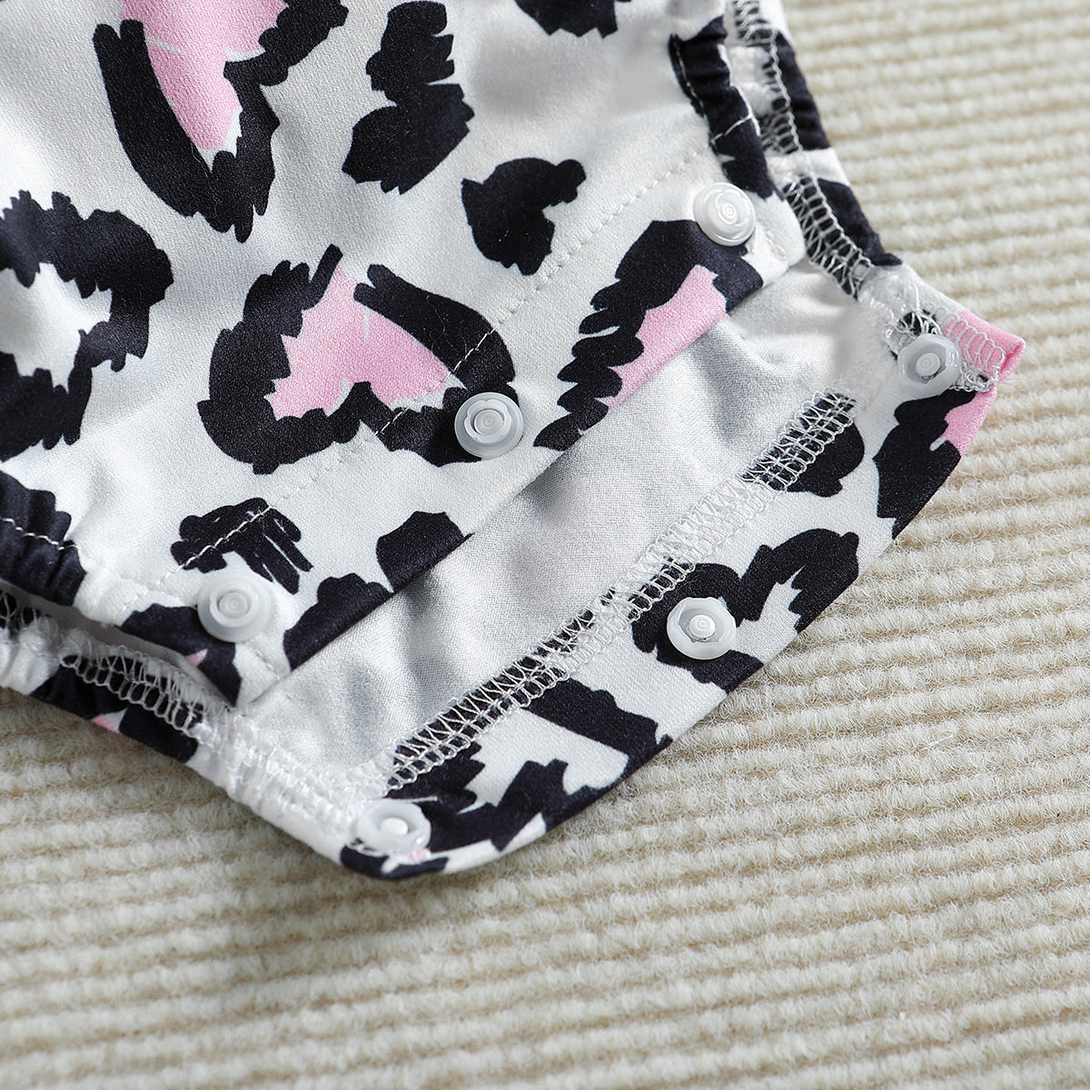 Infant Girls Black & White Printed Cotton Bodysuit