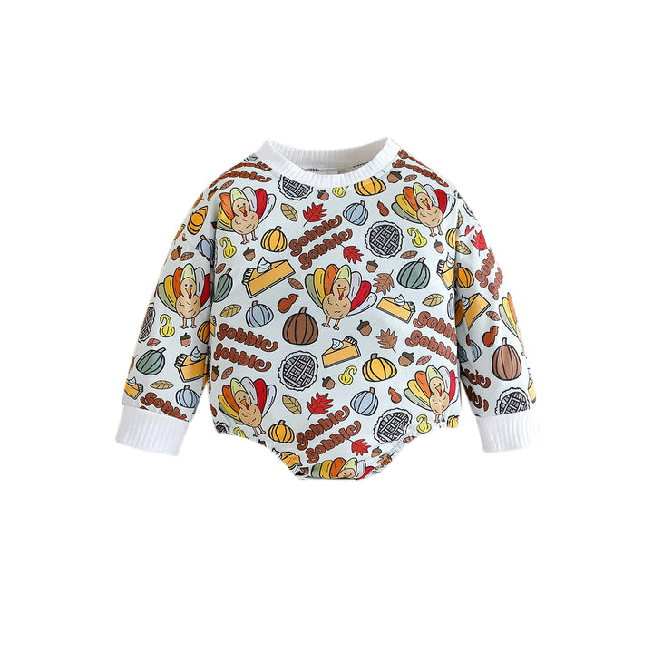 Infant Boys Blue & Beige Printed Cotton Bodysuit