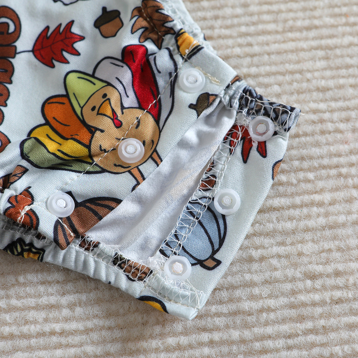 Infant Boys Blue & Beige Printed Cotton Bodysuit
