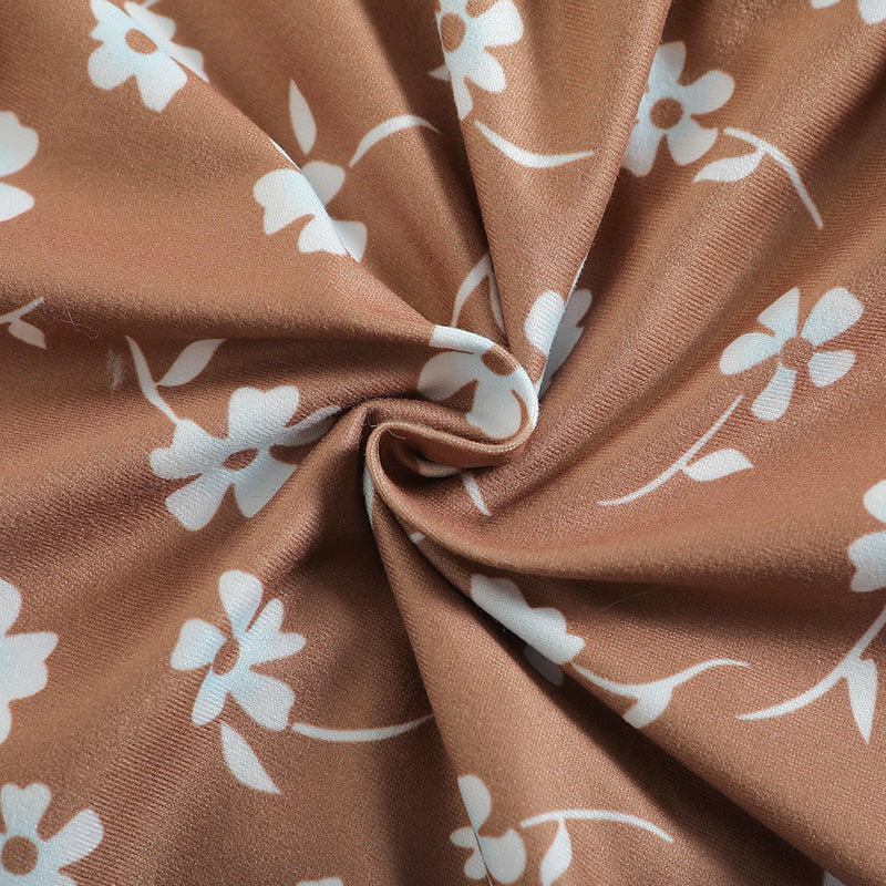 Infants Girls Brown  Printed Cotton Bodysuit