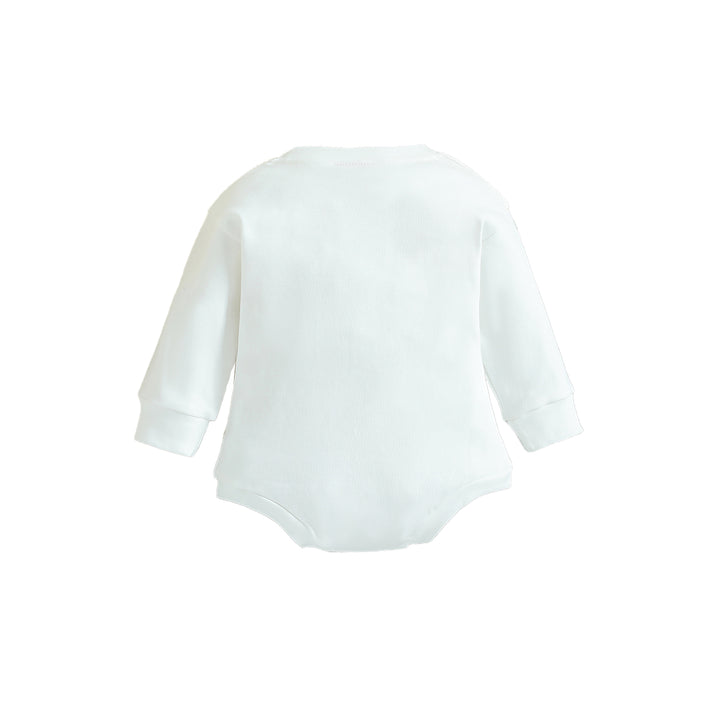 White Infant Boys Self-Design Cotton Bodysuit