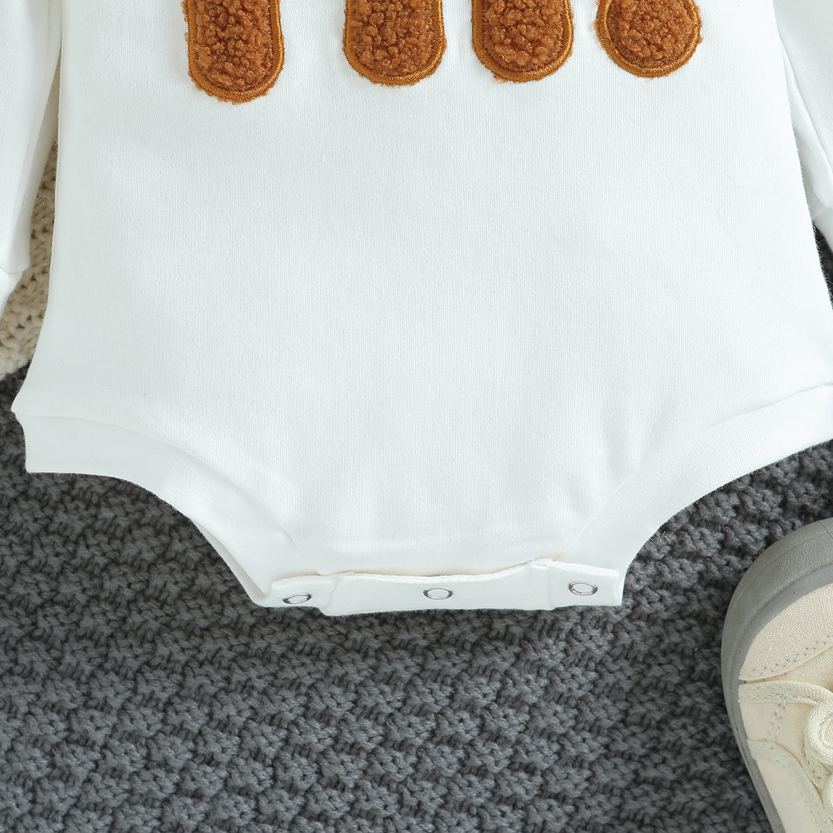 White Infant Boys Self-Design Cotton Bodysuit