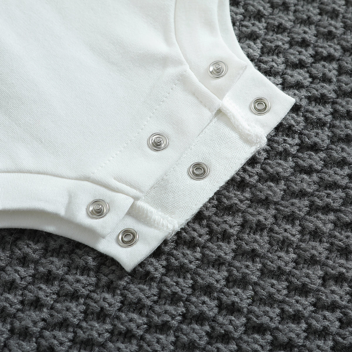 Infants White Embroidered Cotton Bodysuit