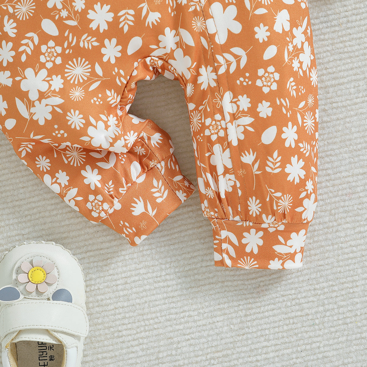 Girls Floral Printed Cotton Rompers