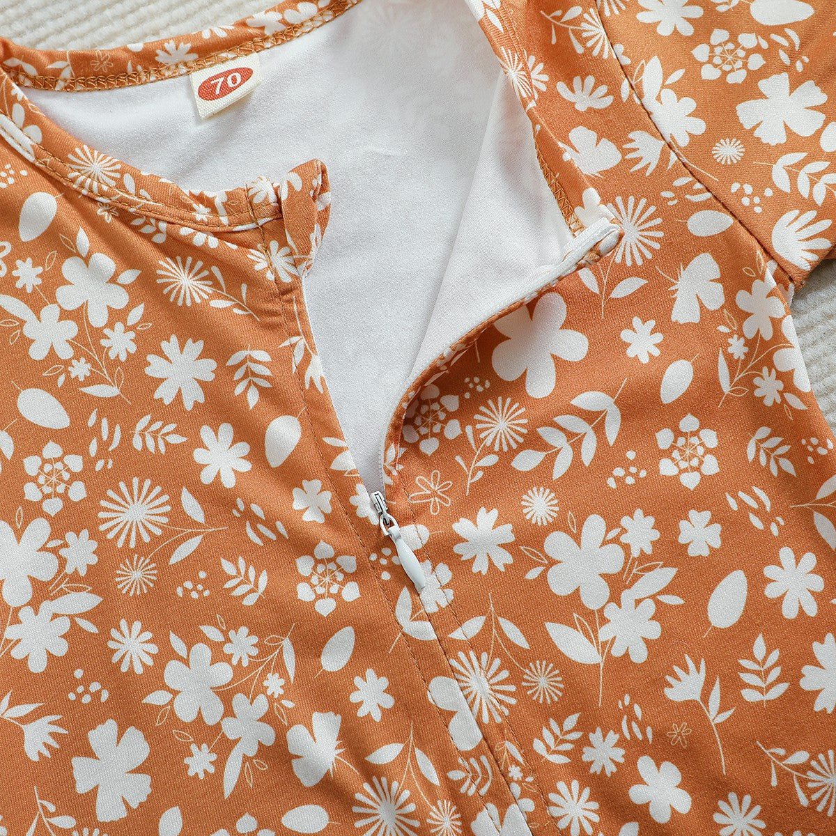 Girls Floral Printed Cotton Rompers