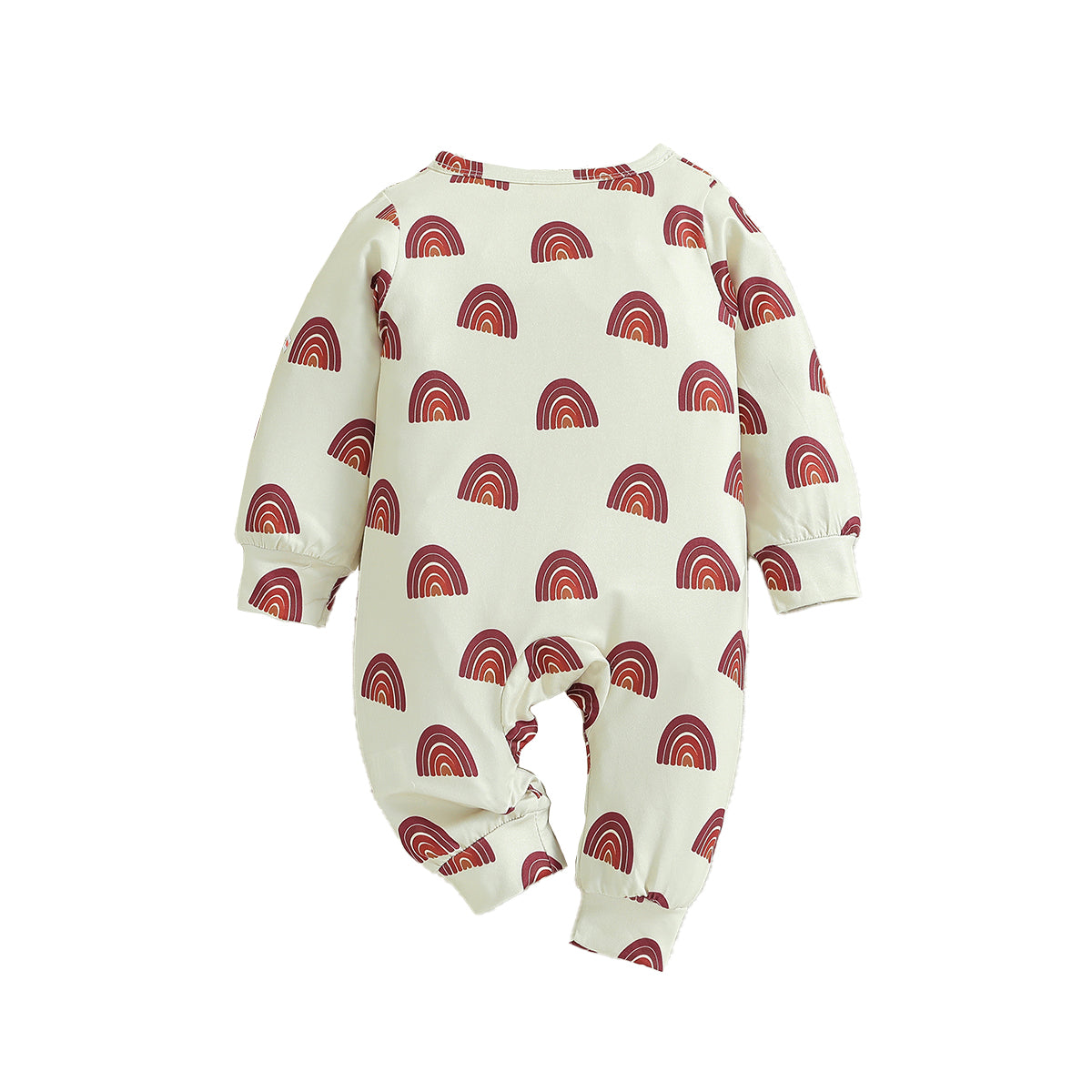 Infant Girls Off White Graphic Printed Cotton Rompers