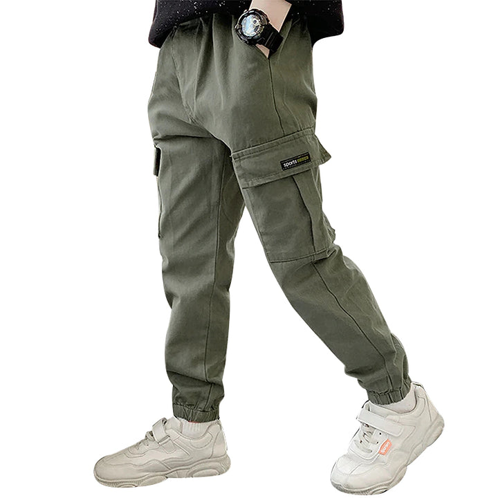 Boys Mid Rise Easy Wash Cargos