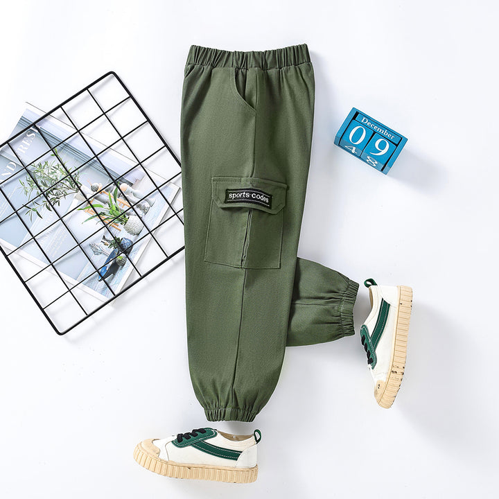 Boys Mid Rise Easy Wash Cargos
