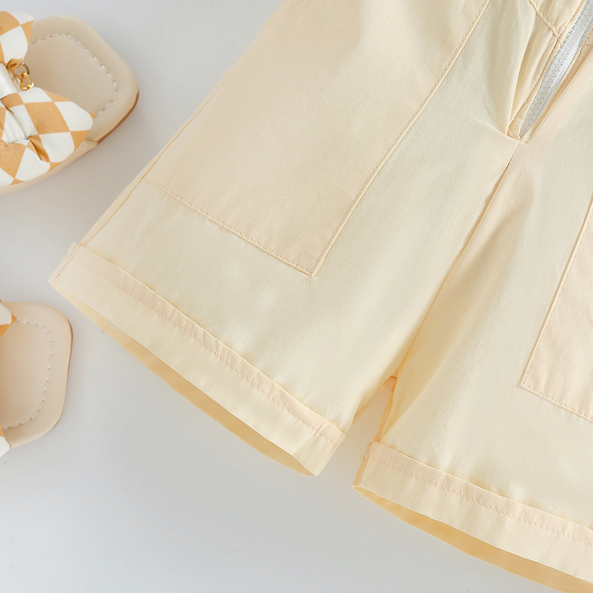 Girls White with Ruffles Cotton Playsuit