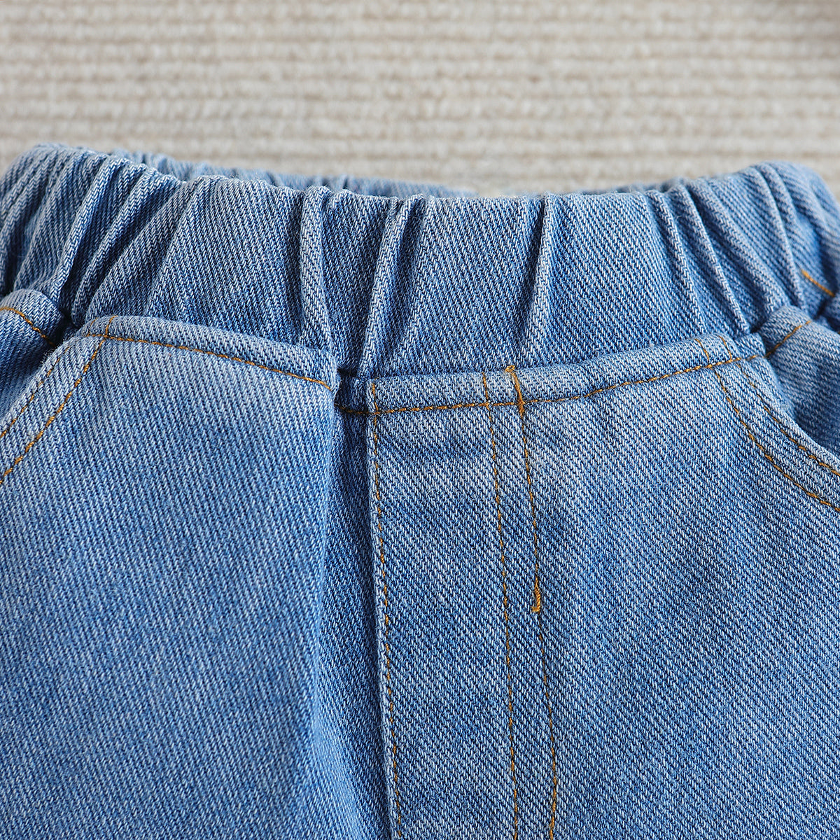 Boys Blue Mid-Rise Rapid-Dry Denim Shorts