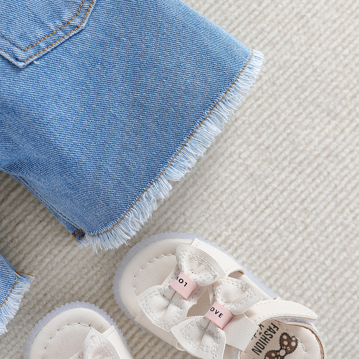 Boys Blue Mid-Rise Rapid-Dry Denim Shorts
