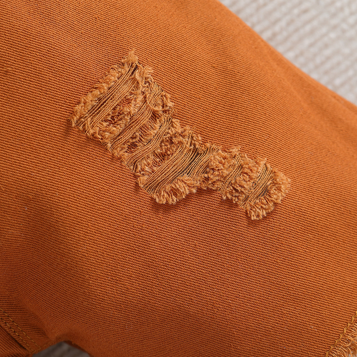Boys Orange-Coloured Mid-Rise Rapid-Dry Denim Shorts