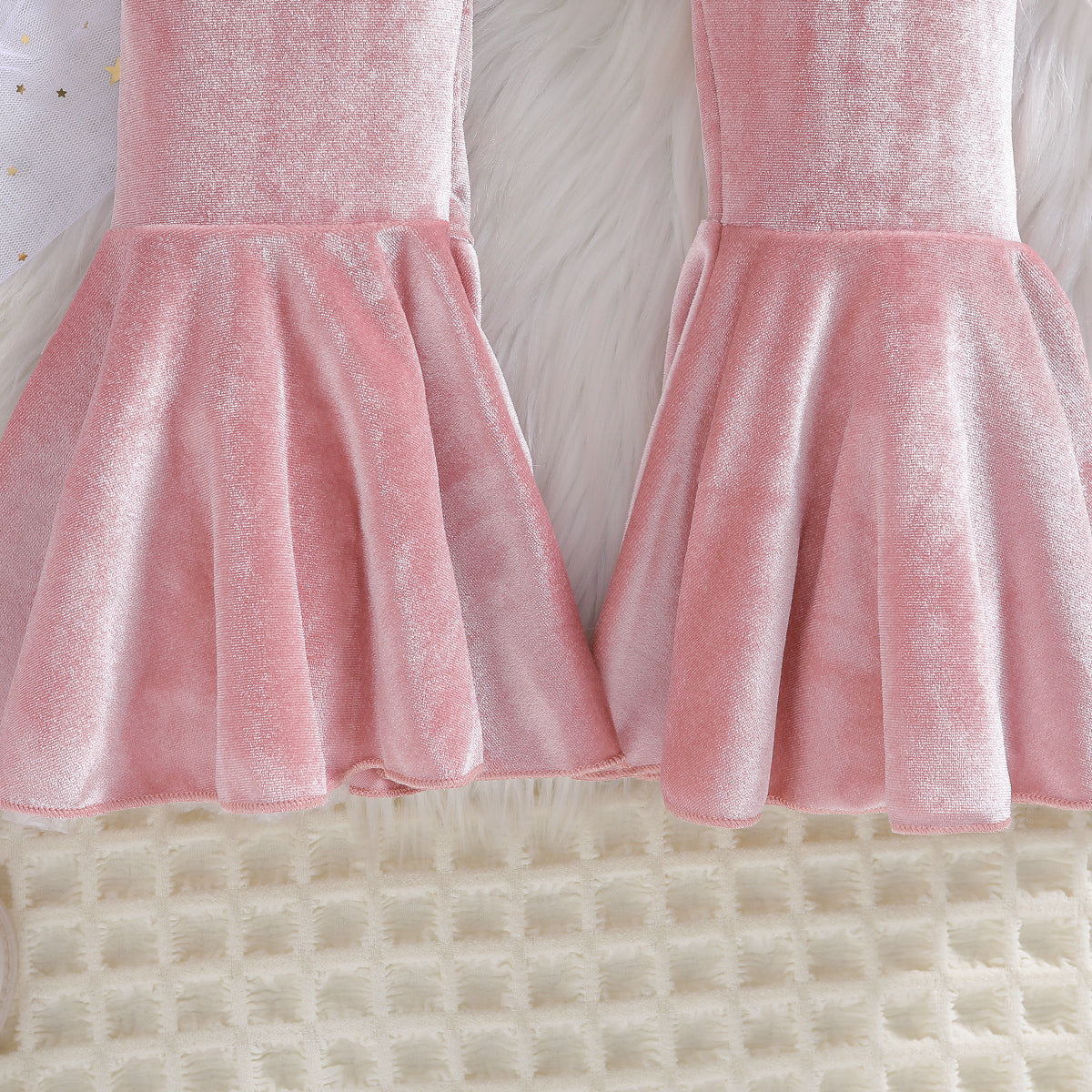 Girls Pink Shoulder Straps Sleeveless Ruffled Basic Jumpsuit