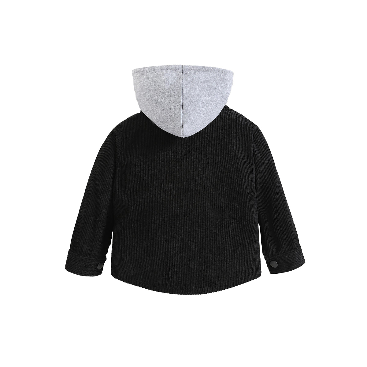 Boys Black Striped Hooded Long Sleeves Cotton Tailored Jacket