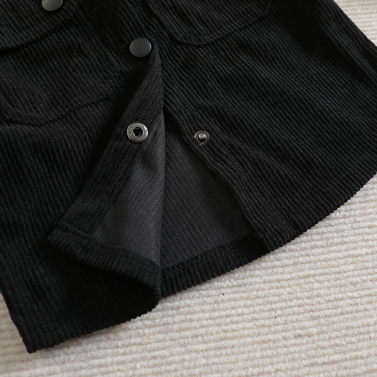 Boys Black Striped Hooded Long Sleeves Cotton Tailored Jacket