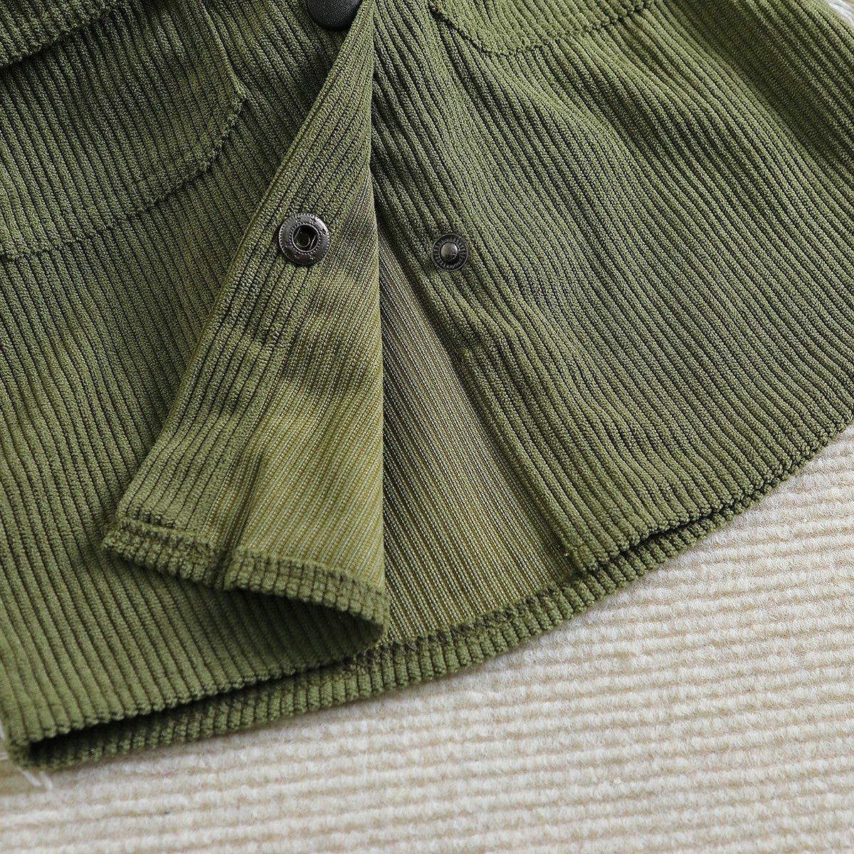 Green Infant Boys Self Designed Hooded Cotton Tailored Jacket