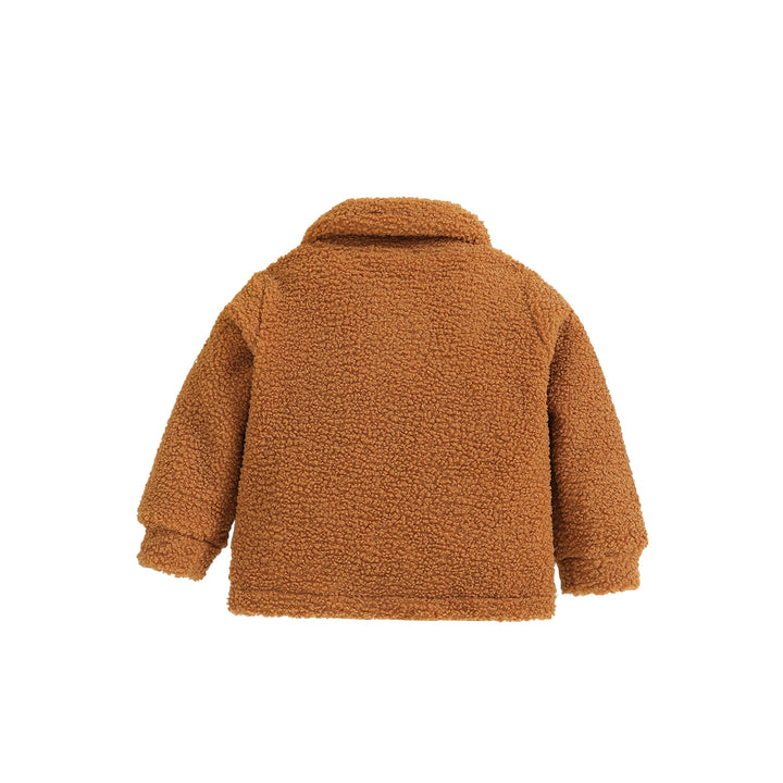 Boys Brown Insulator Outdoor Cotton Open Front Jacket