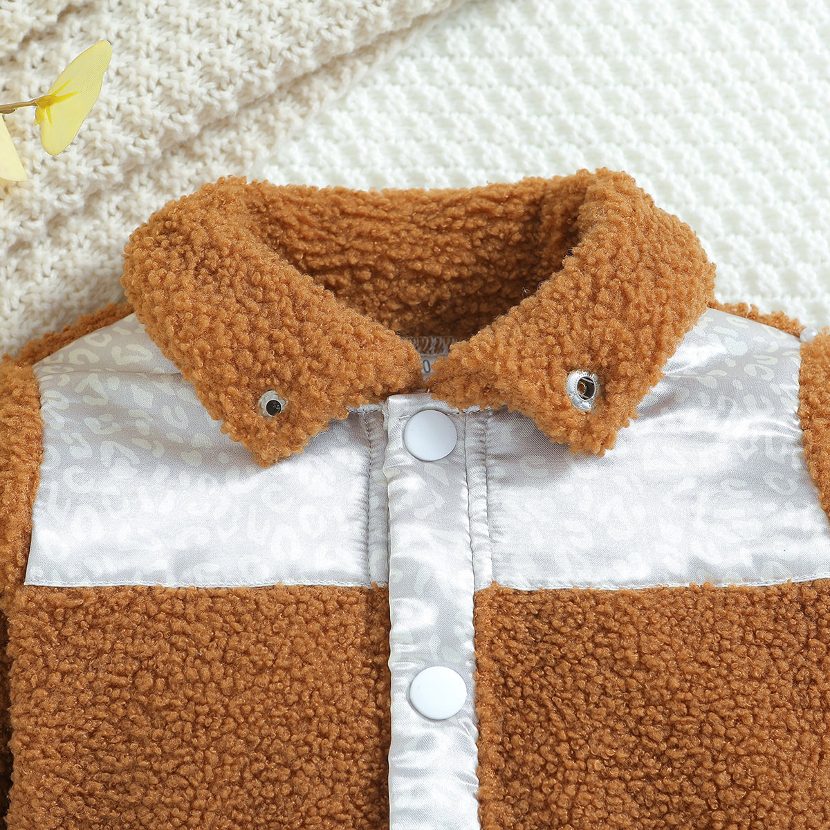 Boys Brown Insulator Outdoor Cotton Open Front Jacket