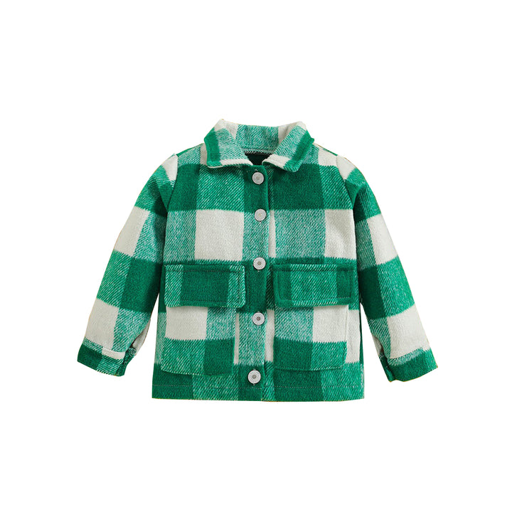 Boys Green Checked Windcheater Cotton Tailored Jacket