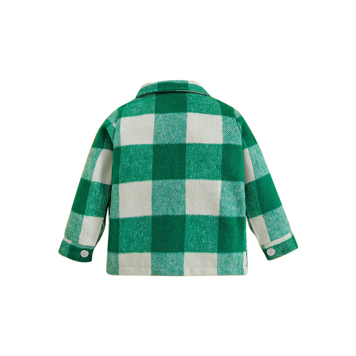Boys Green Checked Windcheater Cotton Tailored Jacket