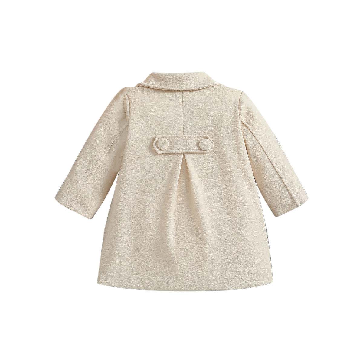 Girls Beige Windcheater Spread Collar Cotton Tailored Jacket