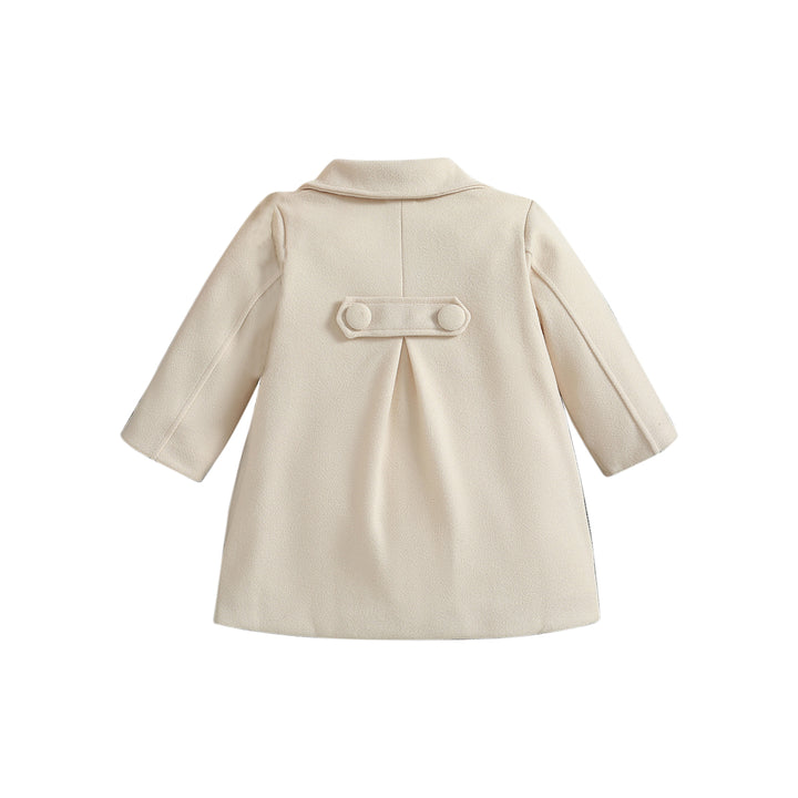 Girls Beige Windcheater Spread Collar Cotton Tailored Jacket