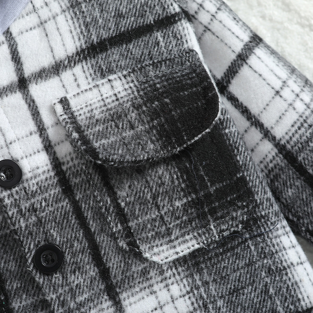 Boys Black Checked Windcheater Hooded Outdoor Cotton Tailored Jacket