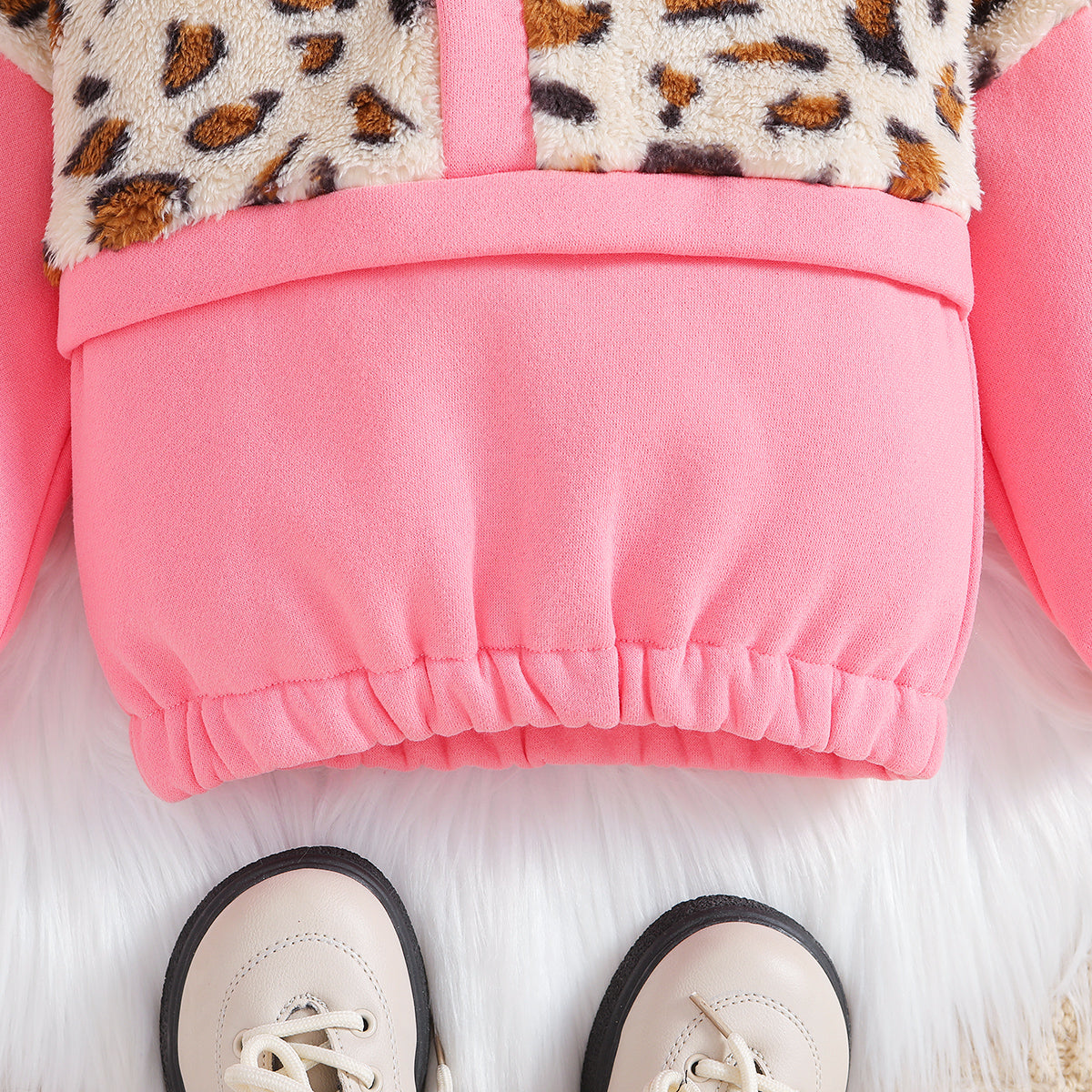 Girls Pink Printed Pullover Sweatshirt