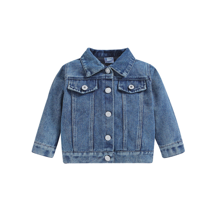 Girls Blue Washed Denim Jacket