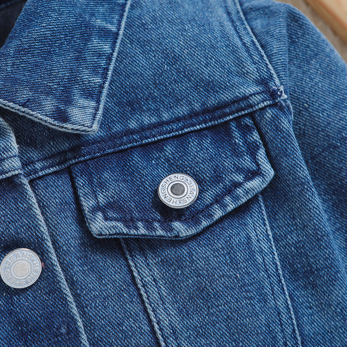 Girls Blue Washed Denim Jacket
