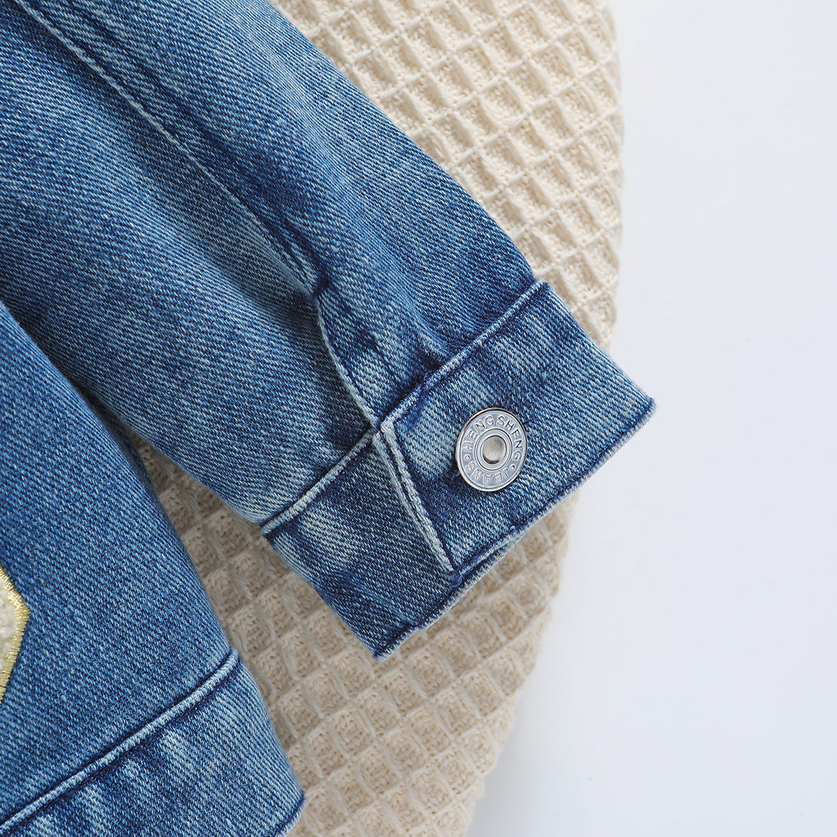 Girls Blue Washed Denim Jacket