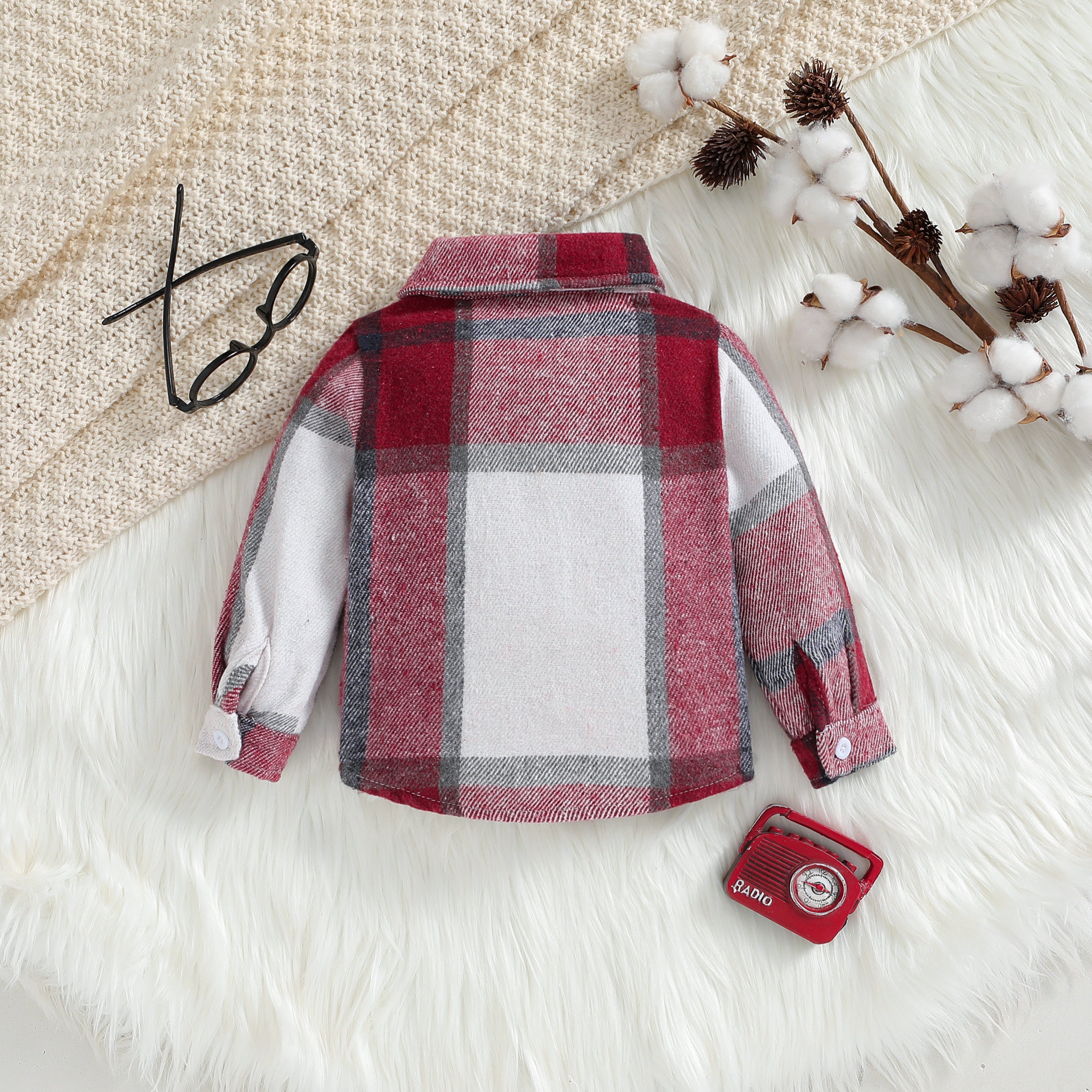 Boys Red Checked Tailored Jacket