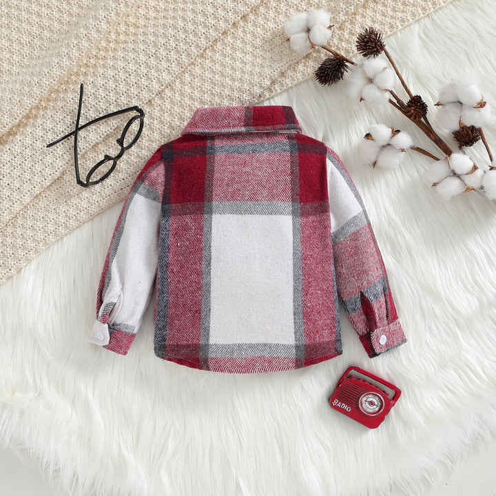 Boys Red Checked Tailored Jacket