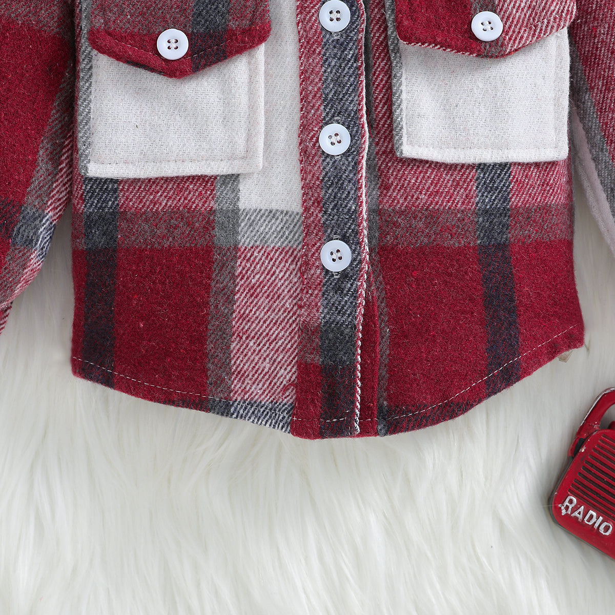 Boys Red Checked Tailored Jacket