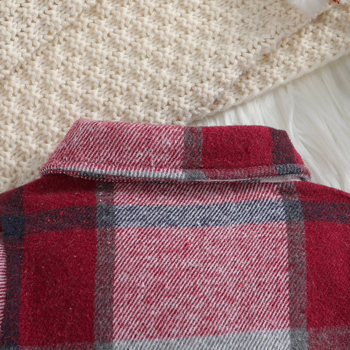 Boys Red Checked Tailored Jacket
