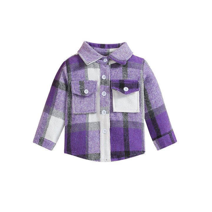 Boys Purple Checked Tailored Jacket