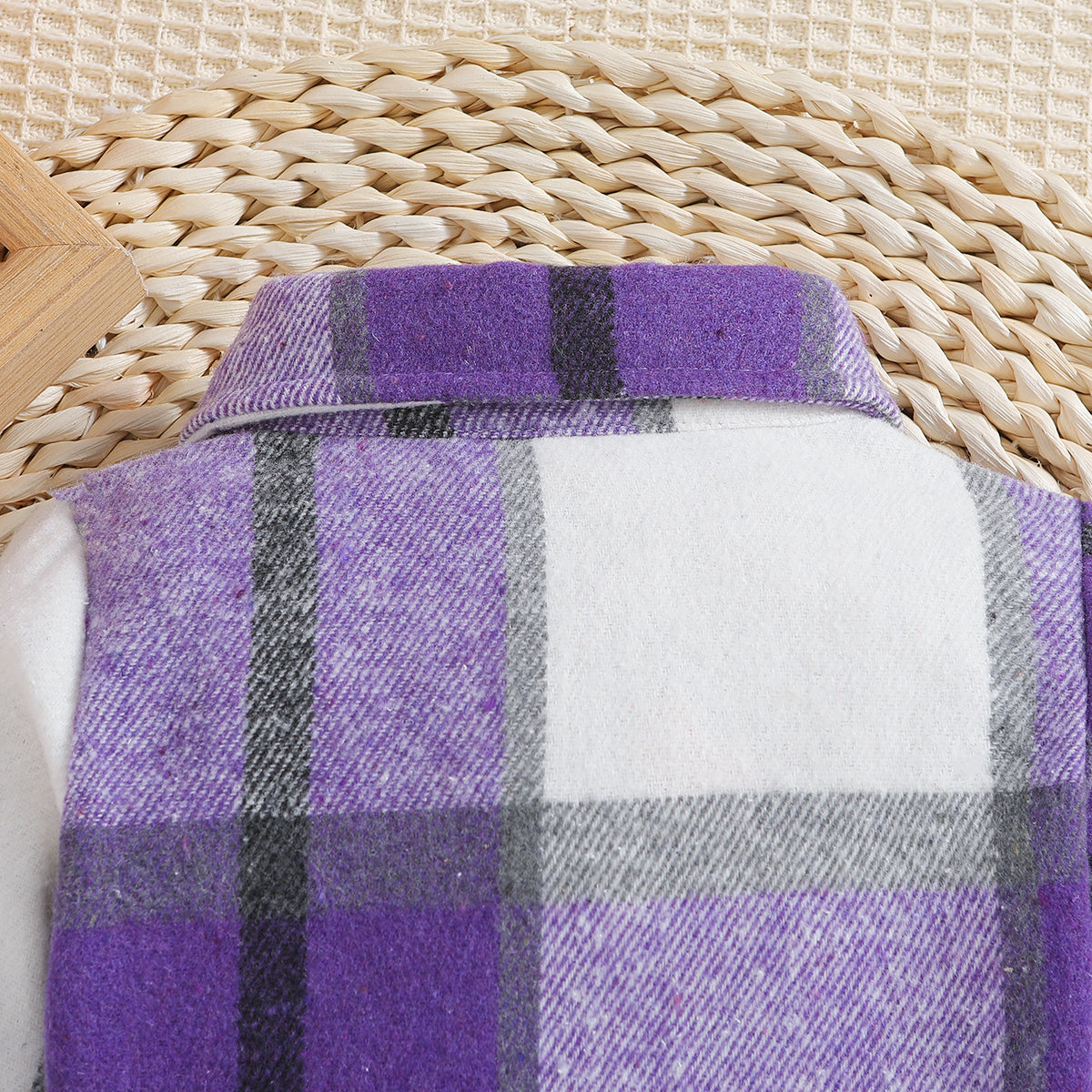 Boys Purple Checked Tailored Jacket