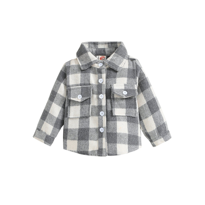 Boys Grey Windowpane Checked Cotton Shackets