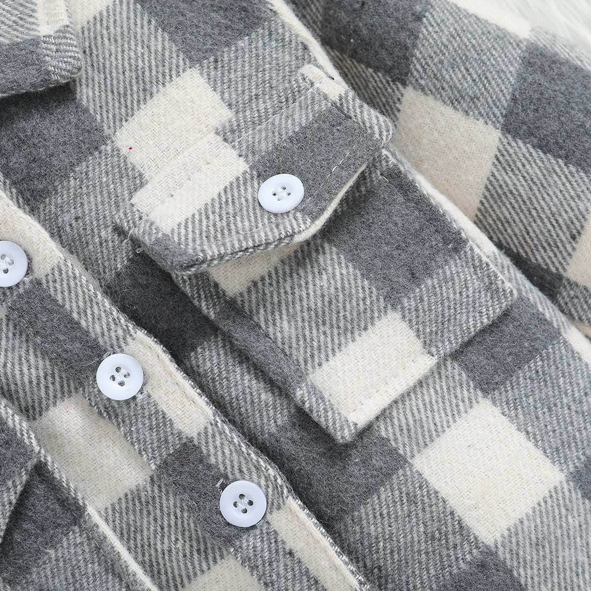Boys Grey Windowpane Checked Cotton Shackets