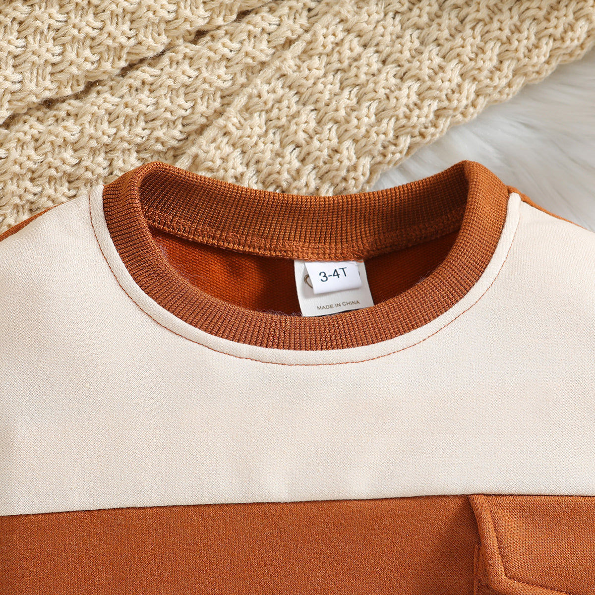 Boys Colourblocked Cotton Pullover Sweatshirt