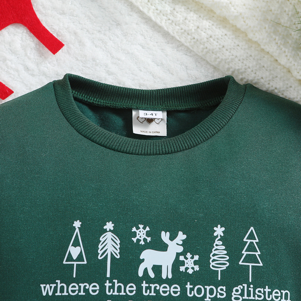 Boys Green Typography Printed Round Neck Pullover