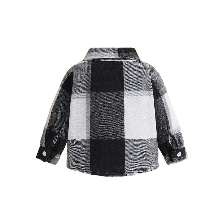 Boys Black Checked Tailored Jacket