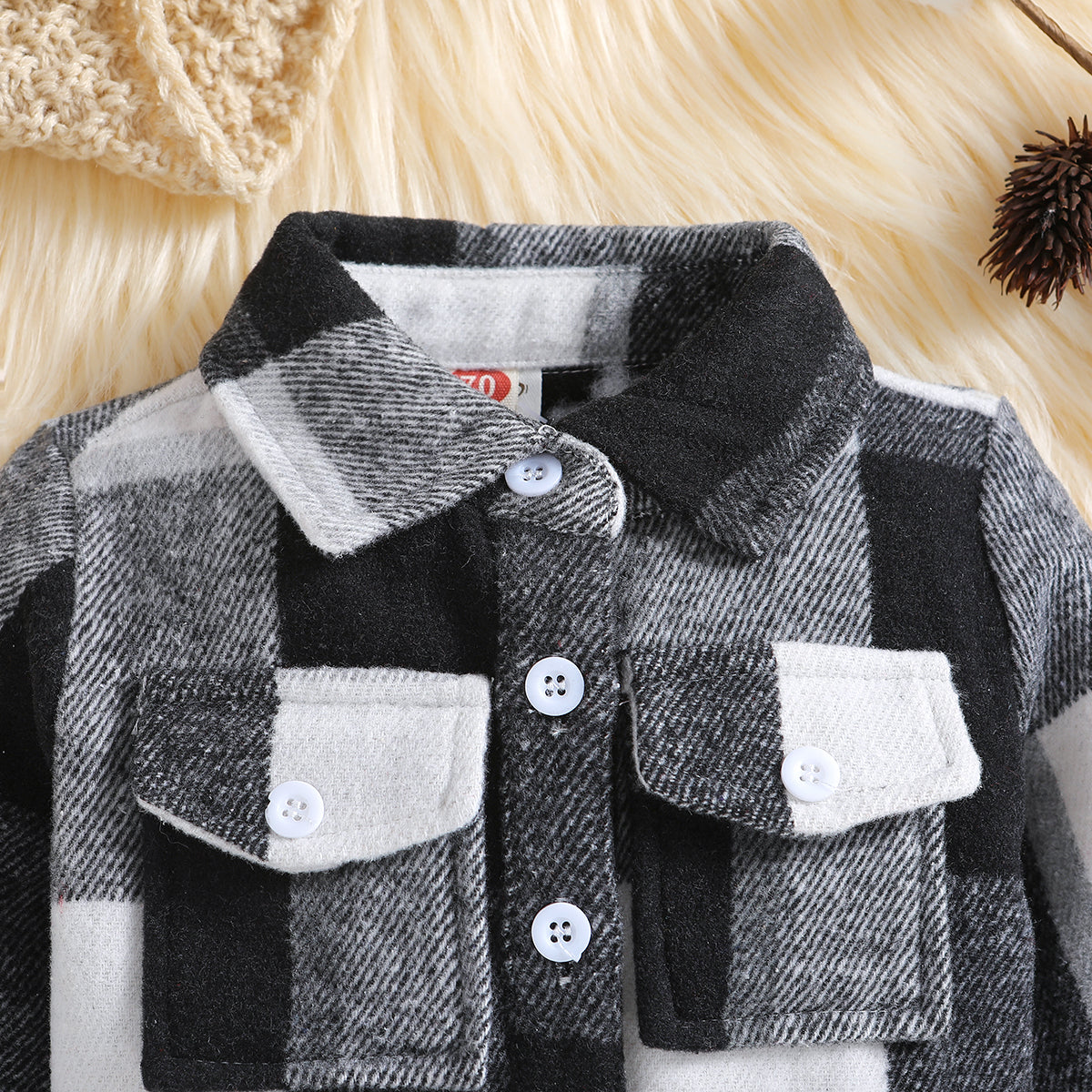 Boys Black Checked Tailored Jacket