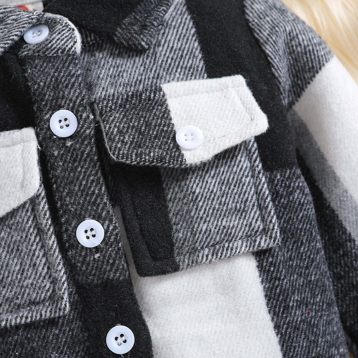 Boys Black Checked Tailored Jacket
