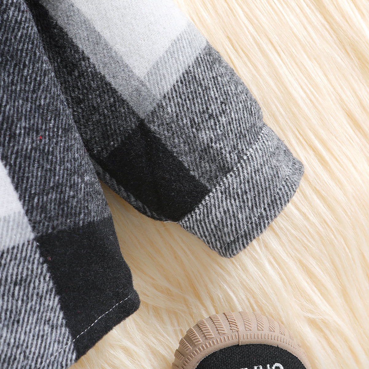 Boys Black Checked Tailored Jacket