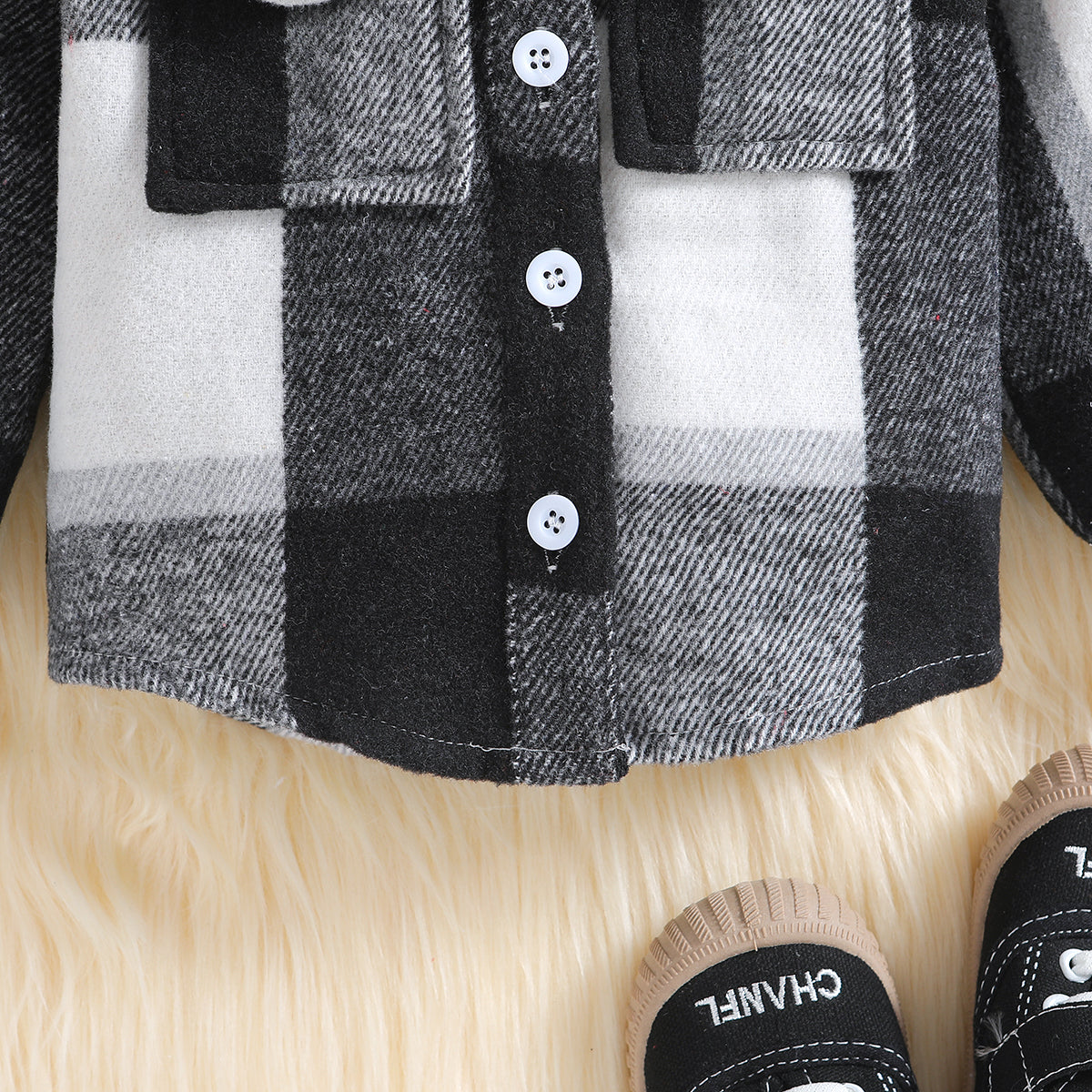 Boys Black Checked Tailored Jacket