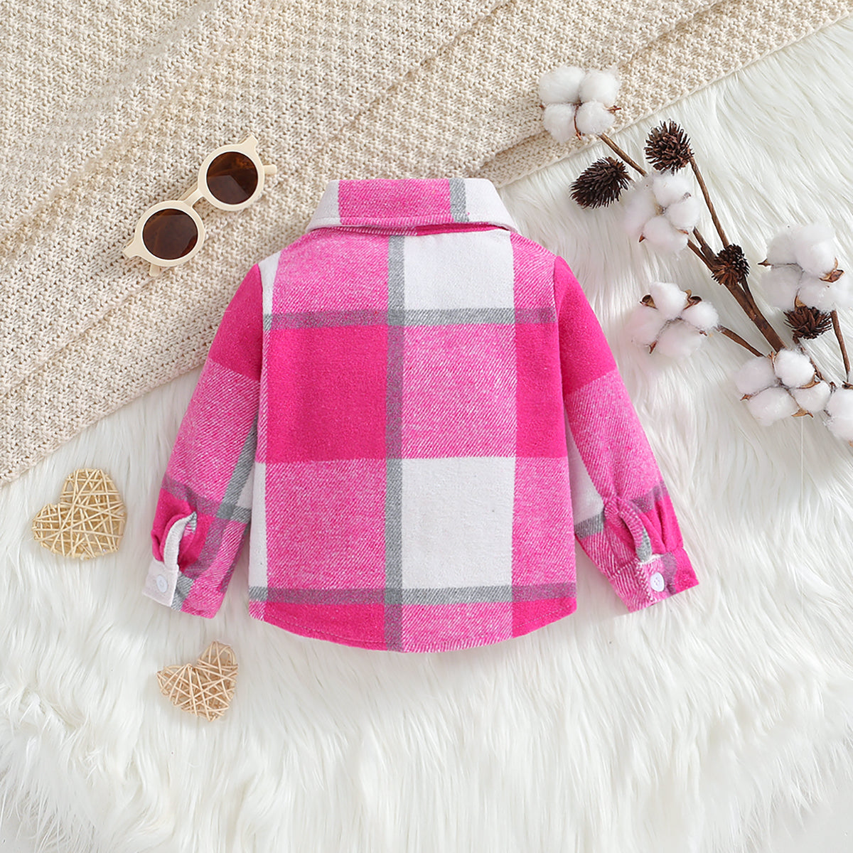 Boys Pink Checked Cotton Tailored Jacket