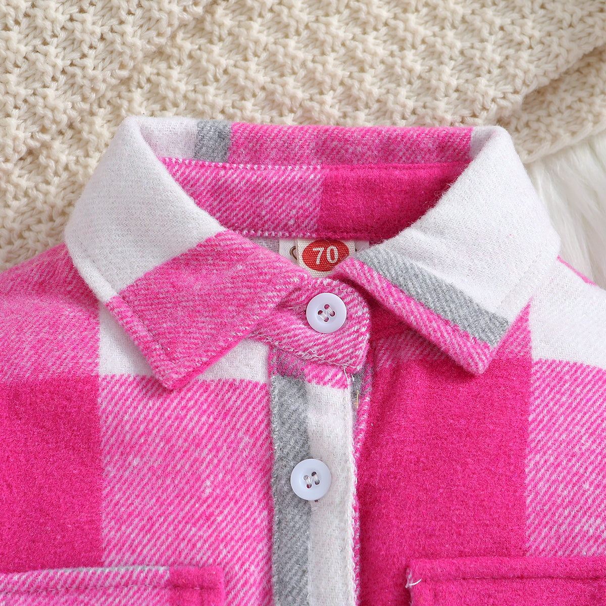 Boys Pink Checked Cotton Tailored Jacket